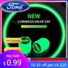 New 2026 Car Sticker For Ford 4Pcs Car Logo Luminous Valve Cap For Ford Focus Kuga Fiesta Ecosport Mondeo Escape Explorer Edge M