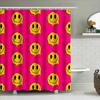 Happy Face Shower Curtain Waterproof Fabric Bold Pink With Smiley Faces Design For Bath Decoration In Bathroom Decorations From