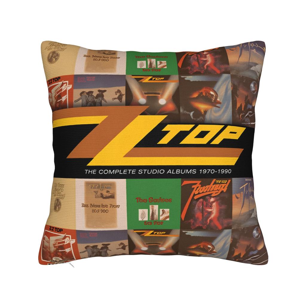 Band Zz Top Kissenbezug Quadratischer Kissenbezug Neuartiger Kissenbezug für Couch Sofa Schlafzimmer