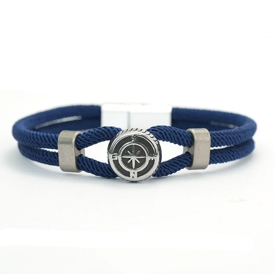 Noter New Men String Bracelet Nautical Compass Braslet 6 Colors Magnet Buckle Wrap Braclet Leisure Versatile Accessories Joias