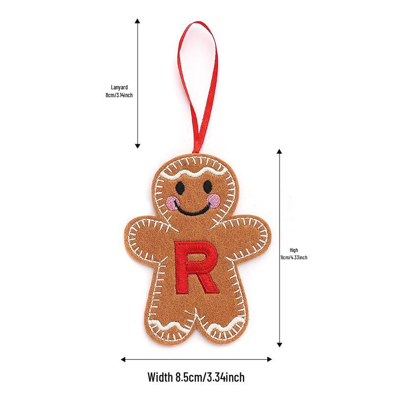 Christmas Gingerbread Man Ornaments: Festive Alphabet Hanging Decorations