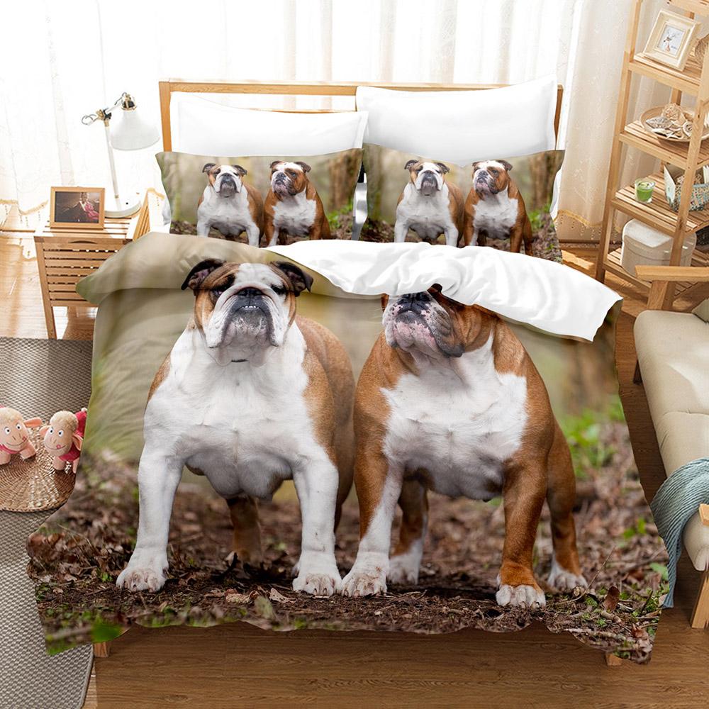 3D Der Bulldogge Bettwäsche-Set Bettbezug-Set mit Kissenbezug Twin Full Queen King Bettwäsche Bettwäsche