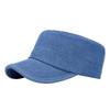 Men's light board denim flat top military hat simple versatile cap women's fashion outdoor visor equestrian hat