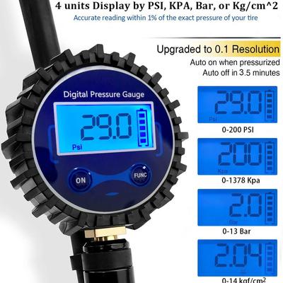 250PSI LCD Display Tire Pressure Gauge Tire Tester Air Pressure Meter Car Tire Pressure Tester