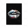 Modern Golden Lips Dollar Money Poster Print Wall Art Luxury Art Canvas Painting Abstract Pictures for Living Room Home Decor No Frame