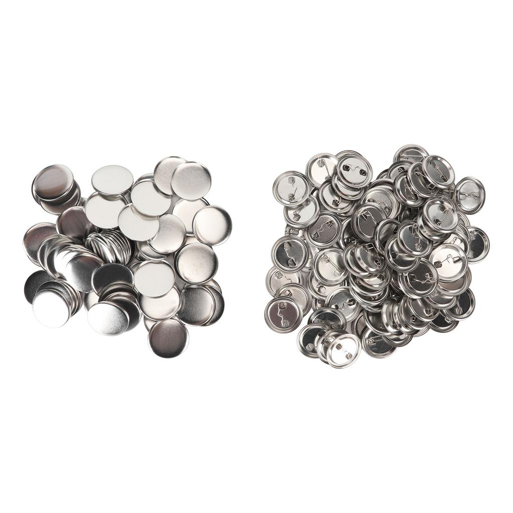 100 Set Pin Back Button Parts Sturdy Metal Plastic Rustproof Smoothing Button Making Supplies for Badge  
