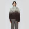 GRADATION JACQUARD MUFFLER - MINT BROWN