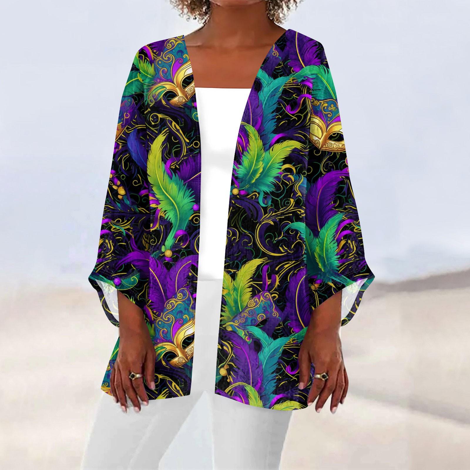 

Женский кардиган с длинным рукавом и принтом «Карнавал» на пуговицах S