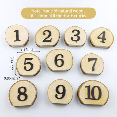 1 10 Wooden Table Number Rustic Party Wedding Decoration Number Blocks for Wedding Reception and Table Decorations