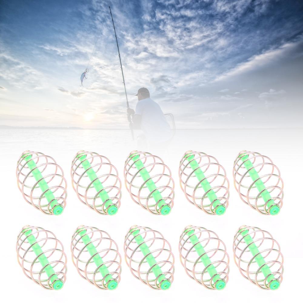 10PCS Metal Fishing Feeder Lightweight Bait Thrower Portable Carp Fishing Feeder  Fishing Tackle