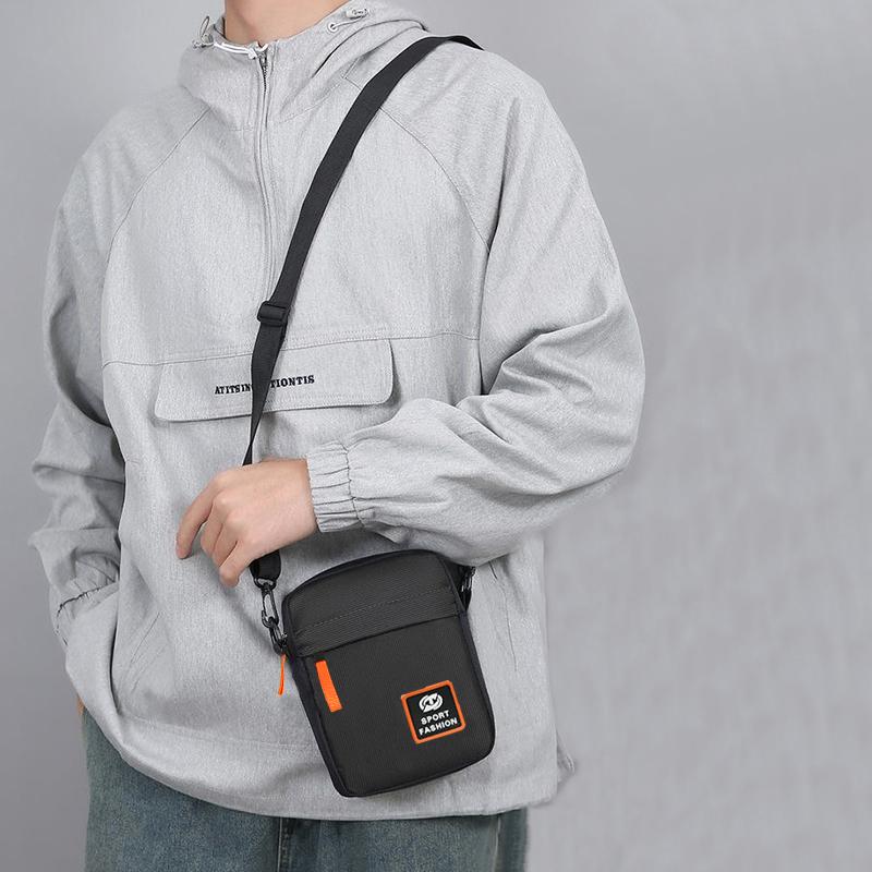 Men Oxford Fabric Sport Crossbody Bag Lightweight Multifunction Adjustable Strap Casual Daily Outdoor Work Travel Shoulder Bag