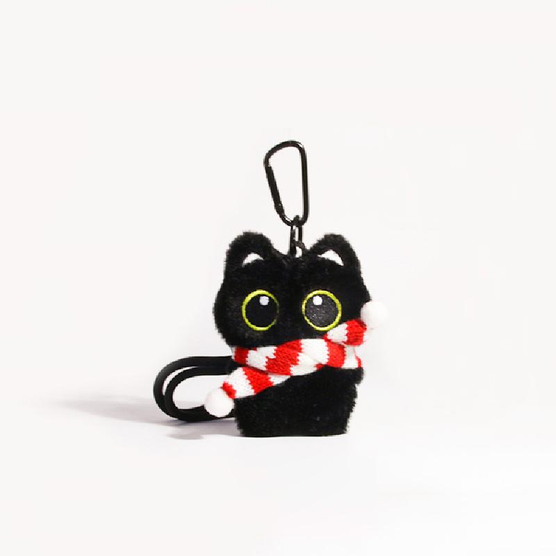 Creative Punk Plush Black Cat Pendant Cute Little Cat Doll Keychain Exquisite Bag Decoration Accessories Couple Gifts