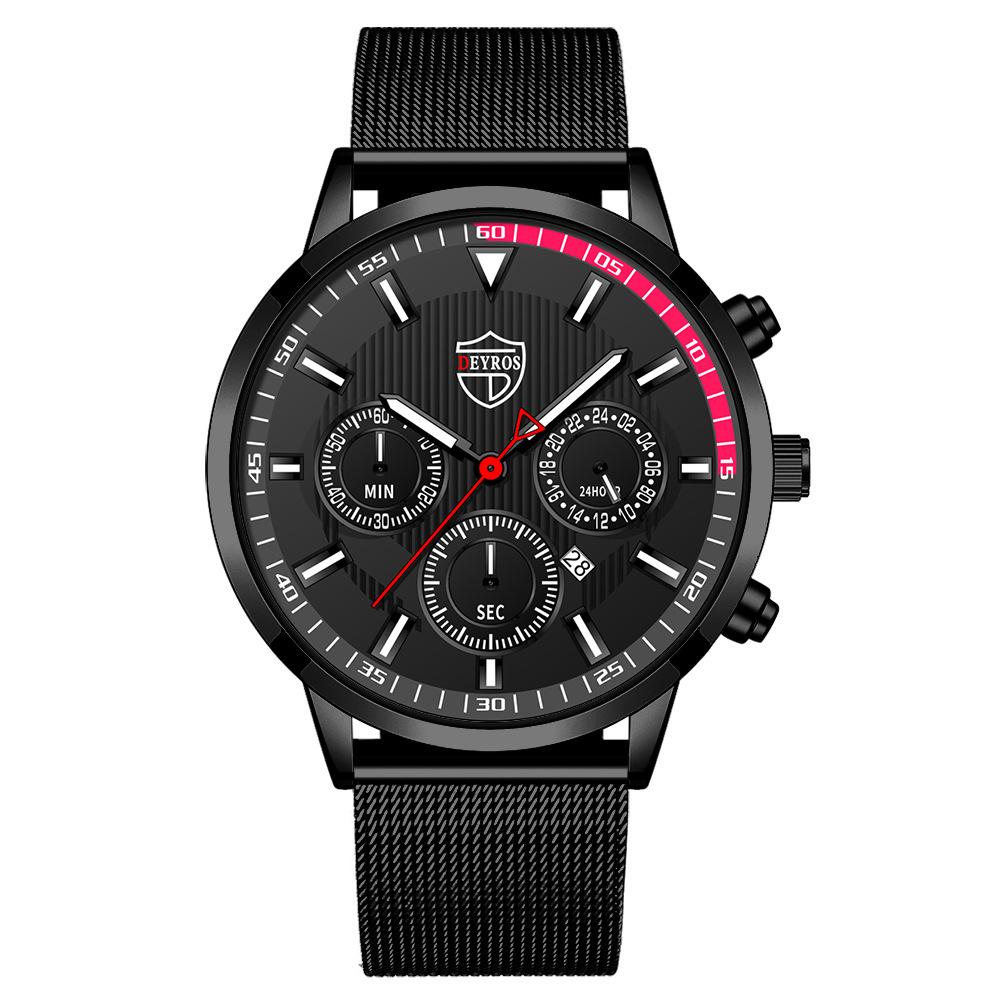 Milan Mesh Belt Watch Men S Trend Fashion Calendar Luminous Quartz Watch