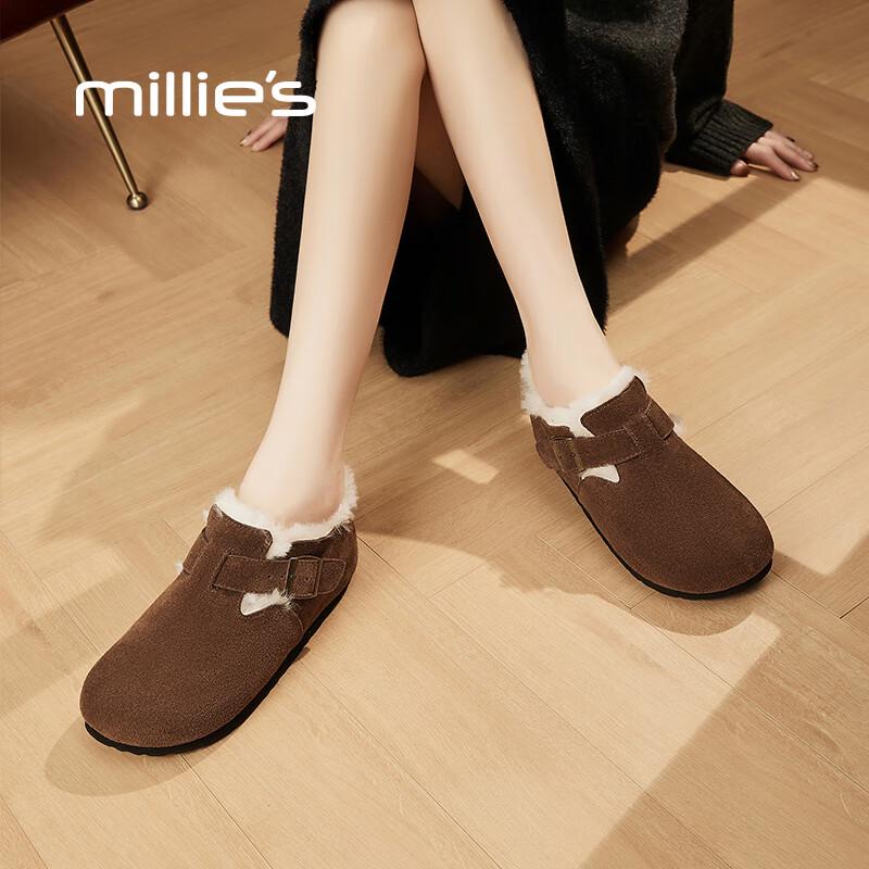 Miuli Women s Winter Fleece-Lined Suede Moccasins 38 кофейный