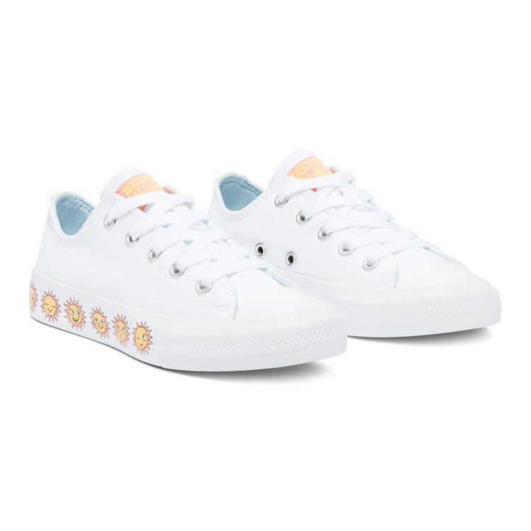 Converse Chuck Taylor All Star Low Top Comfortable Abrasion Resistant Low top Kids Canvas Shoes White Yellow Kids' 670702C