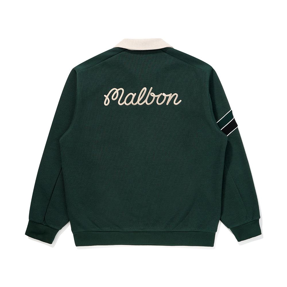MALBON GOLF Brushed French Terry Collar T-Shirt Green (Man)