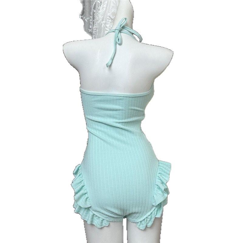[Mint Chicken] Summer One-piece Swimsuit Two-piece Fresh Girl Skinny Water Park Vacation Swimsuit Summer