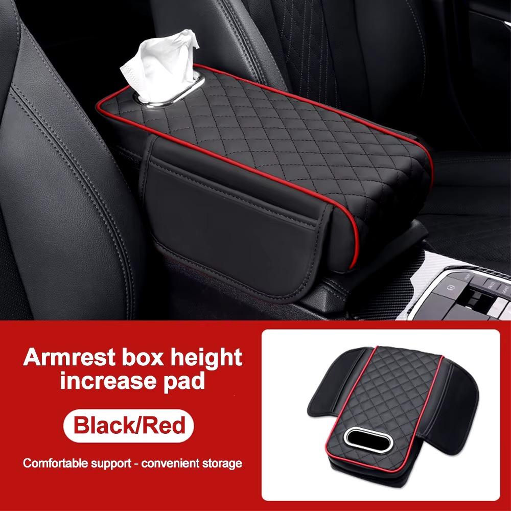 Armrest Box Car Central Armrest Pad PU Leather Car Armrest Box Protective Pad  Universal