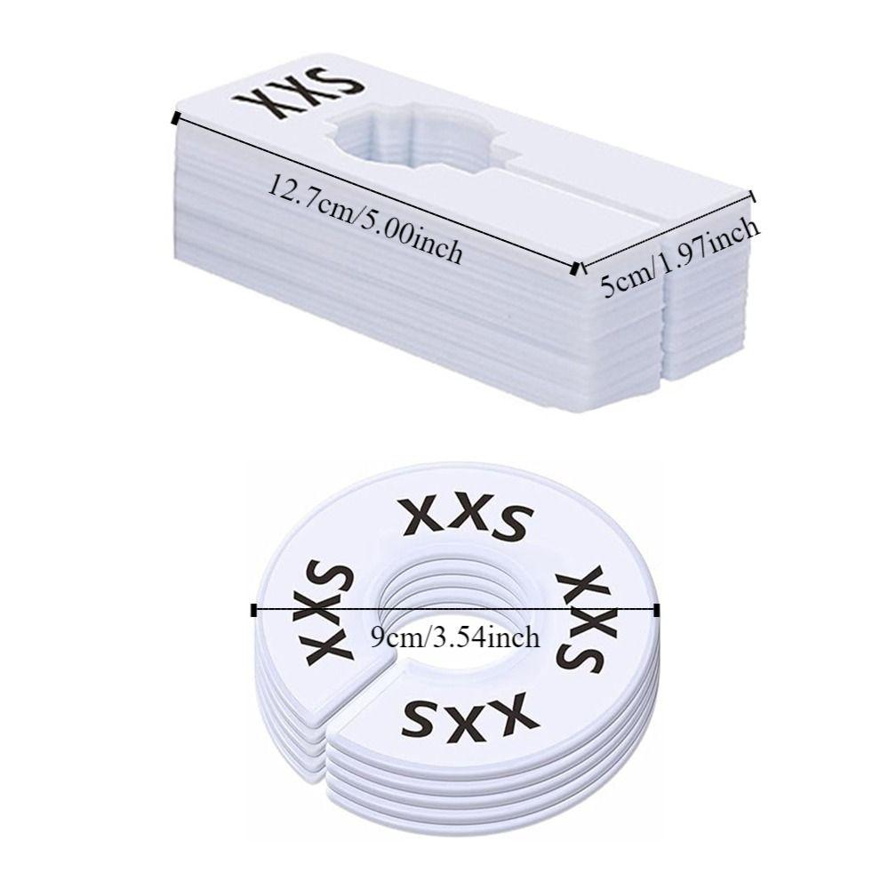 8Pcs Round/Square Closet Hanger Dividers Garment Tags Clothing Size Marking Ring  Home