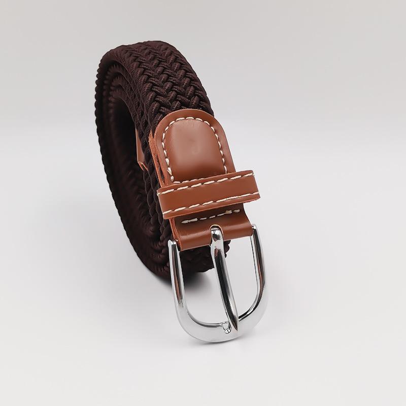 Men and Women Pin Buckle Canvas Belts, Thin Elastic Elastic Belts, Young Students Knitted Canvas Belts