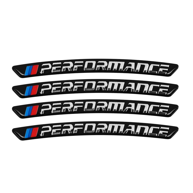 Aluminum Car Wheel Hub Badge Tire Rim Stickers Decoration Accessories For BMW Performance F30 F10 E90 F20 E46 E60 E70 E39 E36