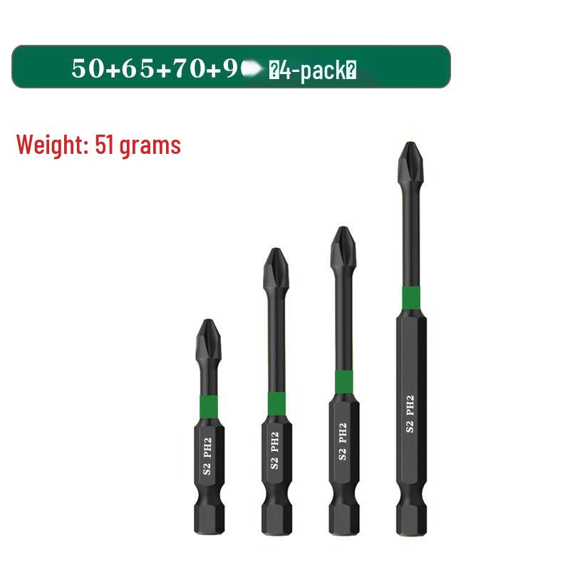 Impact-Resistant Magnetic Phillips Screwdriver Bit Set - High Hardness, Anti-Slip, Electric Drill Compatible