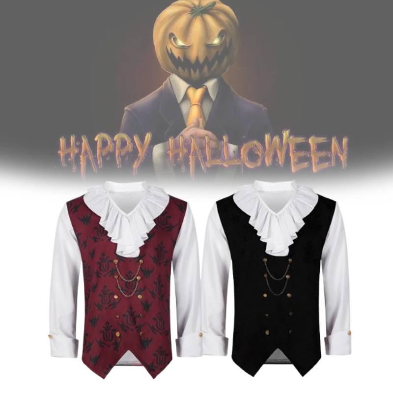 Halloween Men Literary Medieval Vampire Jacket Dress Stage Cosplay Retro Clothes