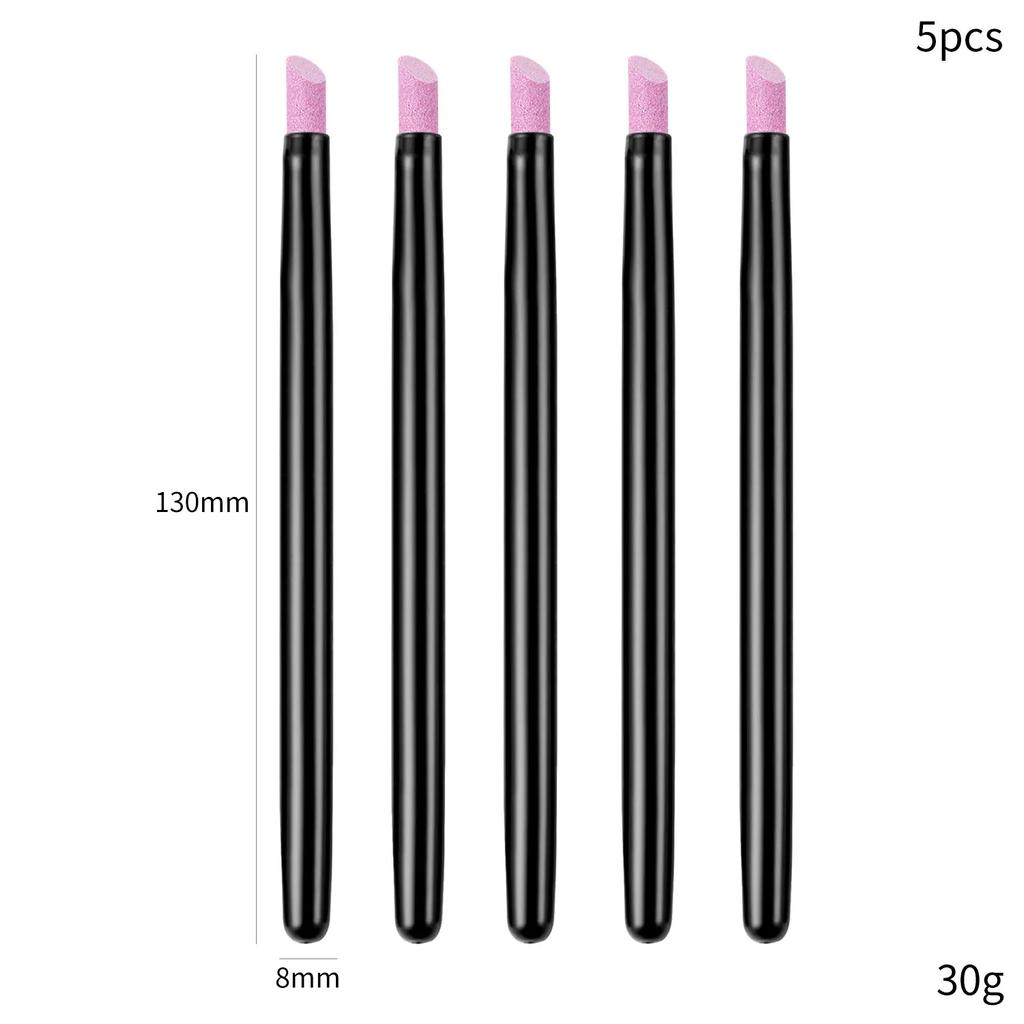 5Pcs Quartz Pen Nail  Cuticle Pushers Nail Polish Manicure Stick Nail Files Grinding Pen Dead Skin Remover for Natural Nail