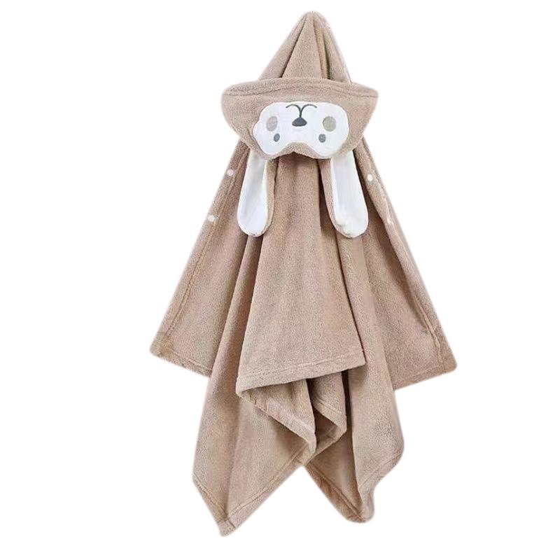 

Малышей малышей банное полотенце с капюшоном детский халат супер мягкий впитывающий банное полотенце одеяло мультфильм коралловый флис детский банный халат мальчик девочка 90x150cm кофейный