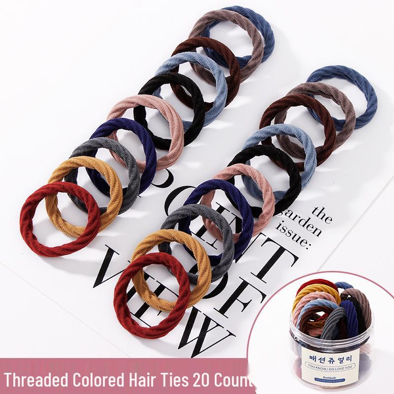 Korean Thickened Seamless Hair Ties: High Elasticity Hair Ropes & Rubber Bands for Women