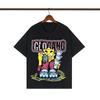 Streetwear Graffiti Farbmatch Buchstabe Kurzarm T-Shirts für Männer und Frauen Rundhalsausschnitt Baumwoll-Tees Oversized Hip Hop Tops