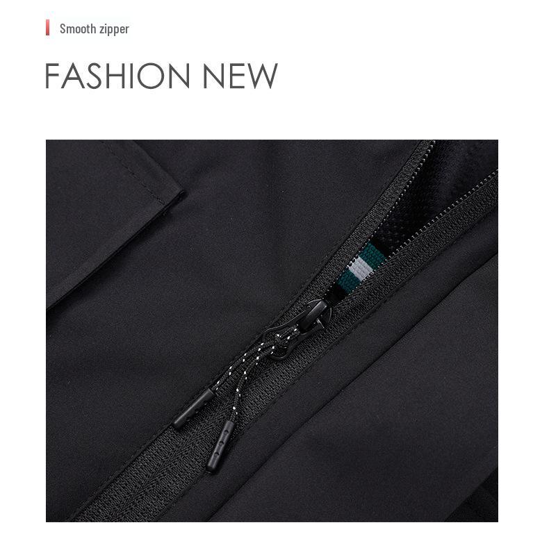 Unisex Windproof Plus-Size Jacket - Spring & Autumn Color Block Workwear for Outdoor Hiking