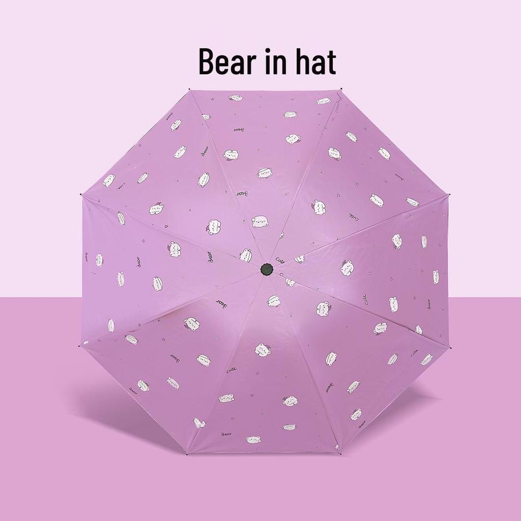 Parasol con Logo Personalizado Paraguas Plegable de Dibujos Animados - Doble Uso, Anti-UV, Para Lluvia o Sol