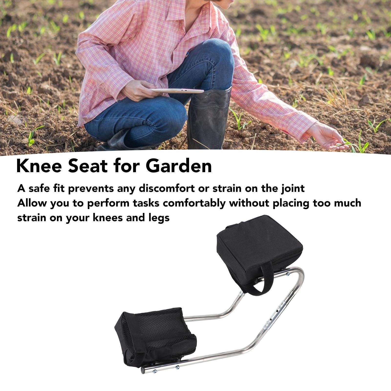 Knee Seat Gardening Tool Stainless Steel Ergonomic Ankle Support Multifunctional Knee Seat Leg Brace for Gardening Work nero