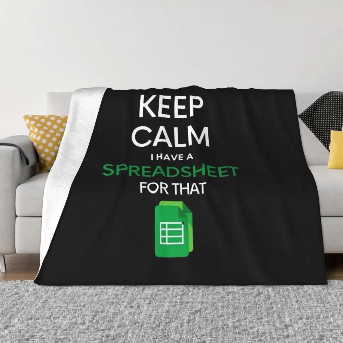 Keep Calm I have a Spreadsheet for that - Microsoft Excel // Google Sheets Throw Blanket Bed covers Designer Blankets 75X95CM