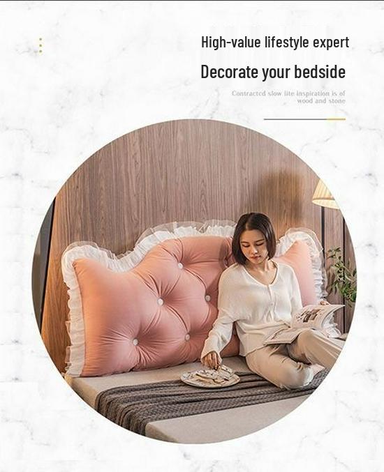 Princess Crown Removable & Washable Headboard Cushion – Large, Soft Upholstered Lumbar Pillow for Bedside & Tatami