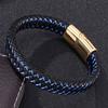 Fashion Jewelry Leather Bracelet Men Stainless Steel Clasp Male Bracelets Bangles Jewelry Gift