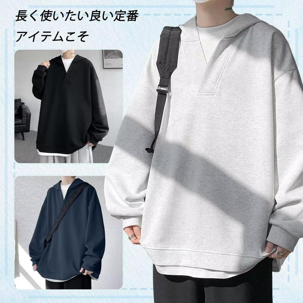 Bligo Fall Layered Plus Sizes Loose Long Casual Drop Round Solid Perfect for Light Men's V-Neck Hoodie, Look, Available, Simple, Popular, Fit,
