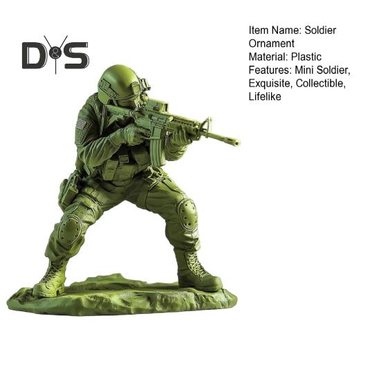 Elite Kampfsoldat Figur Grün Militärmänner Statue Sammlerstück Mini Soldatenstatue für Desktop-Dekor Militärbegeisterte Geschenk
