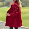 Women's Trench Coat Notch Lapel Double Breasted Mid Long Pea Coat with Pockets Long Sleeve Fall Winter Outwear