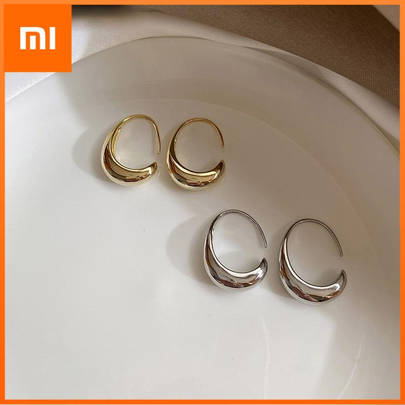 Xiaomi 925 Sterling Silver C Shape Earrings for Women French Trendy Gold Plated Earring Jewelry S-E1370