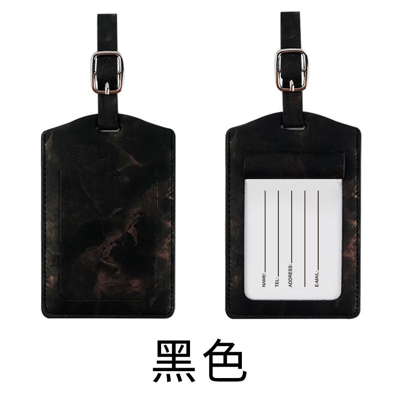 Multi-color boarding pass, free card paper pu leather marble pattern can be determined LOGO oil edge luggage tag