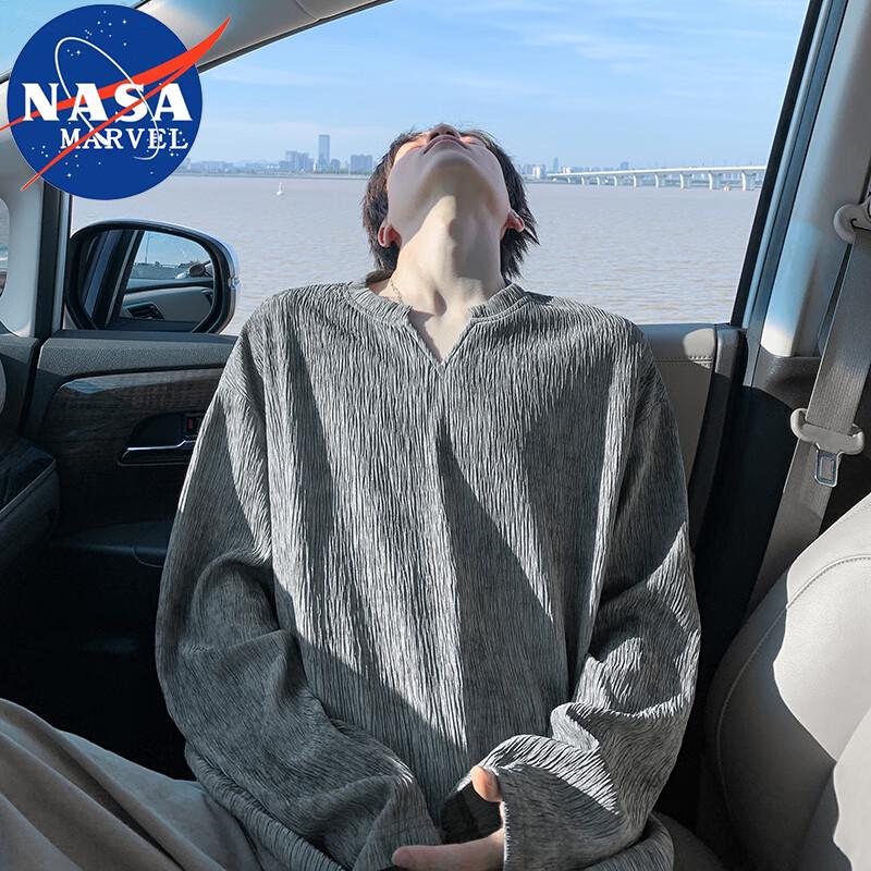 

NASA MARVEL Men s Long Sleeve V-Neck T-Shirt L