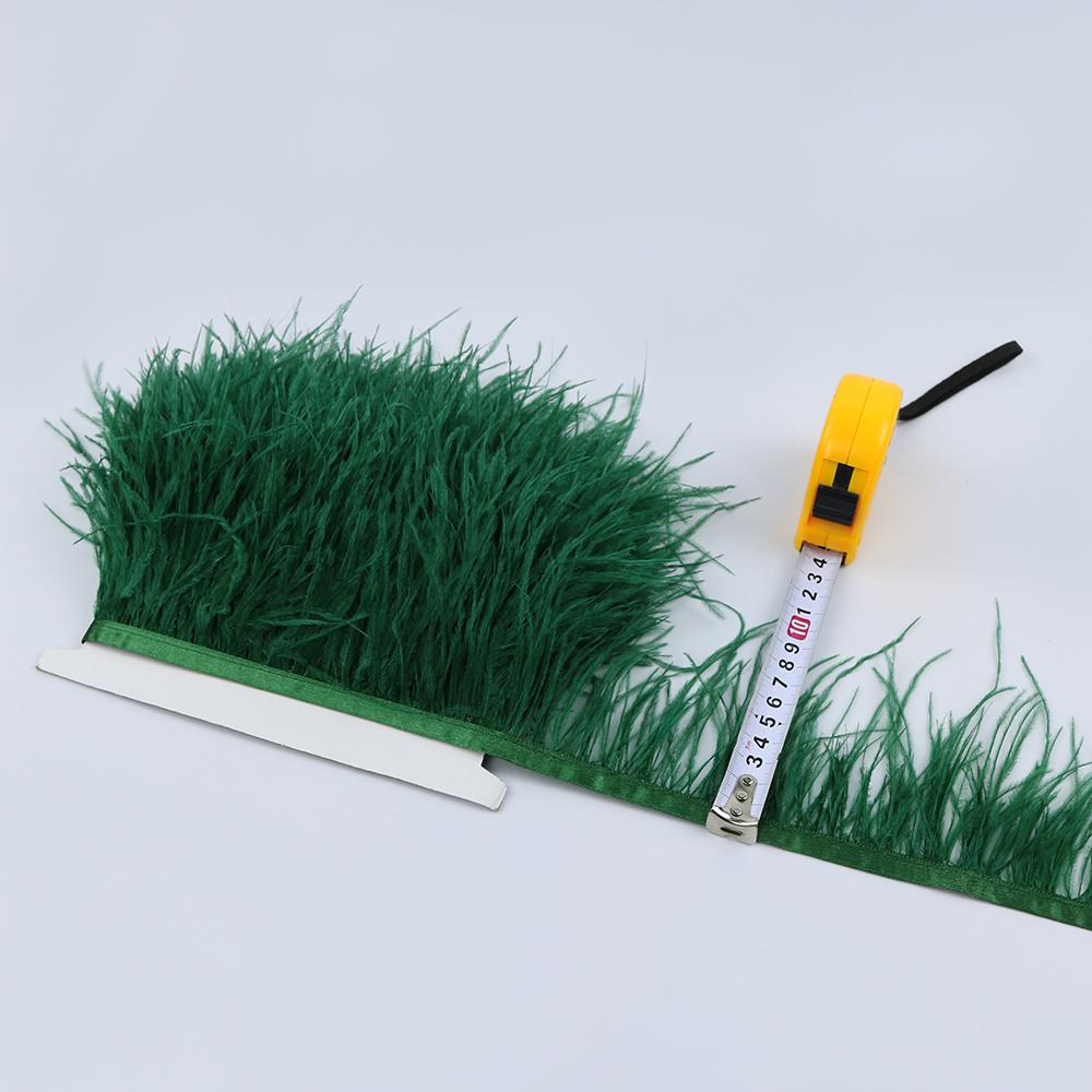 Feather1Meter 8-10cm Ostrich Feather Trim Fringe Ribbon Lake Blue for Dress Clothes Sleeve Decoration Sewing Plumes Fabric Fashion