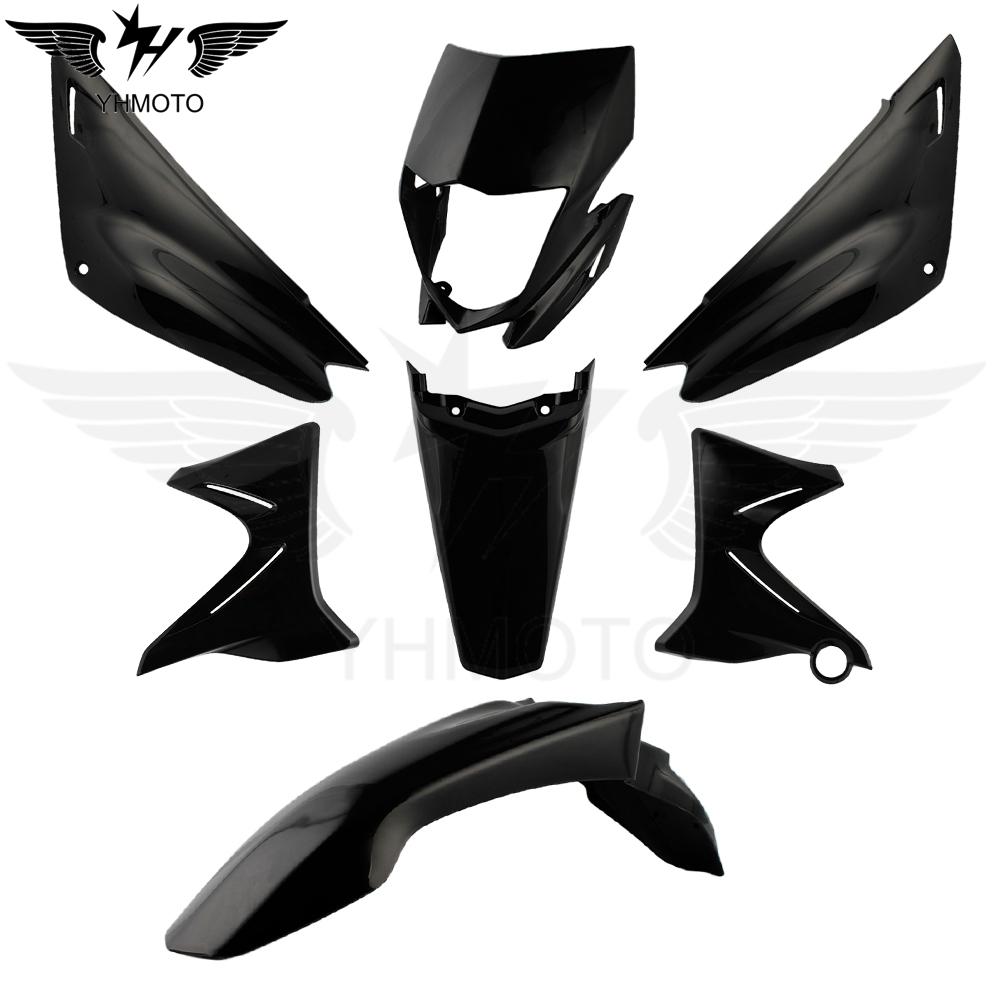 Motorcycle Full Set Body Plastic Covers Head Light Cover Mudguard Side Panels Tank Protecter Black Blue White For Yahama XTZ 125