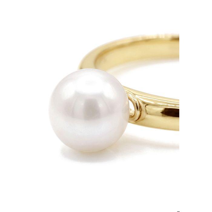 Bague - Pearls & Colors - Perle de Culture d'Eau Douce 6-7 mm Ronde - Perle Blanche - Or Jaune 375/1000 - Qualité AAA+ - Femme