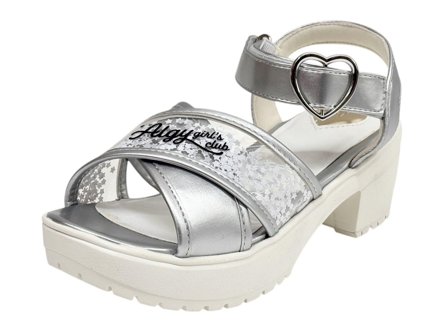 

3939 Japanese Shoe Size [Algy] Girls Sandals, Ribbon, 20.0-24.0cm (Silver, Dimensions, Junior, Number, 21.0 cm)