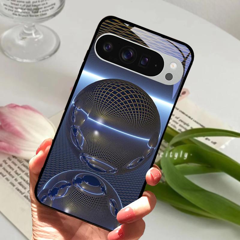 For Google Pixel 9 Pro XL Case Pixel9 Cute Animal Tempered Glass Phone Cover For GOOGLE PIXEL 9A Glass Protective Fundas Cases