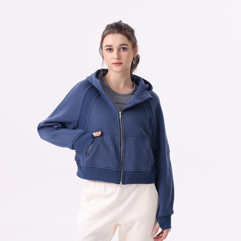 Women's Casual Cotton Zipper Hoodie - Autumn/Winter Yoga & Fitness Wear