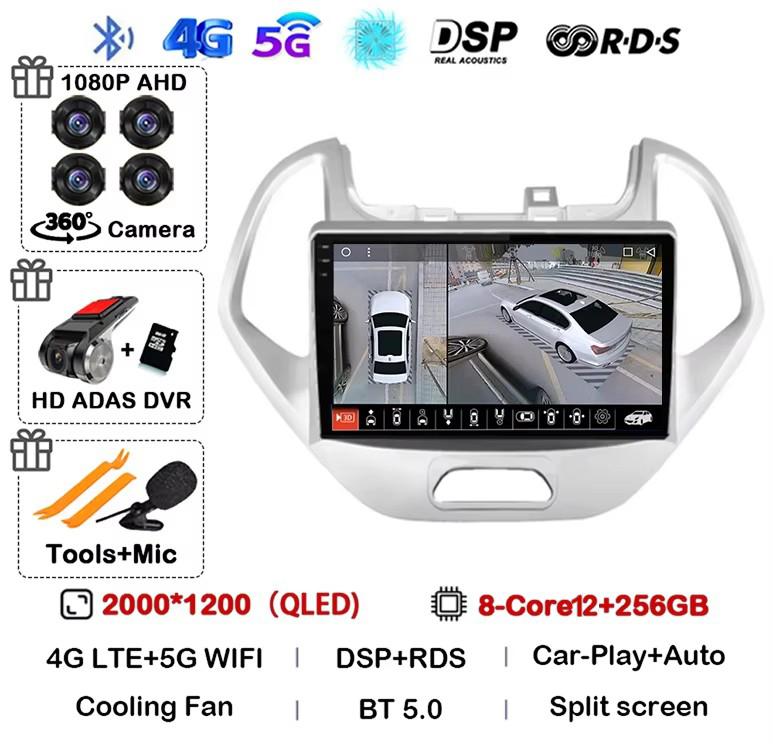 Android 14 Carplay Auto 4G WIFI For Ford FIGO KA 2015 2016 2017 2018 2019 2020 Car Radio Multimedia Stereo Video Player GPS DSP